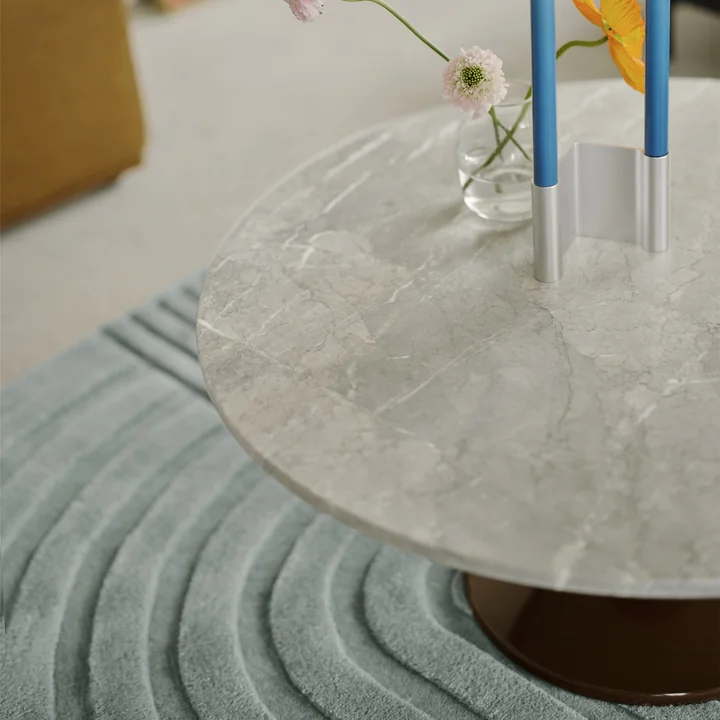 Muuto - Salontafel Midst, Ø 90 cm, grijs marmer / donkerrood