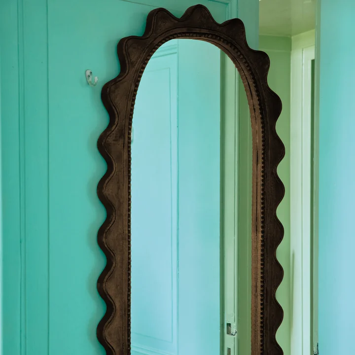 HKliving - Ripple Wandspiegel, 135 x 61 cm, natuurlijke mango