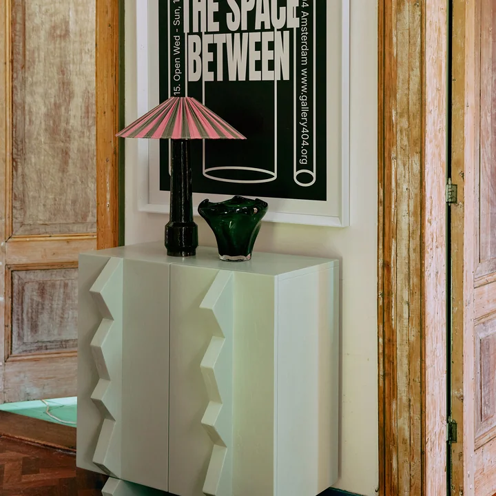 HKliving - Folded Glazen vaas, smaragdgroen