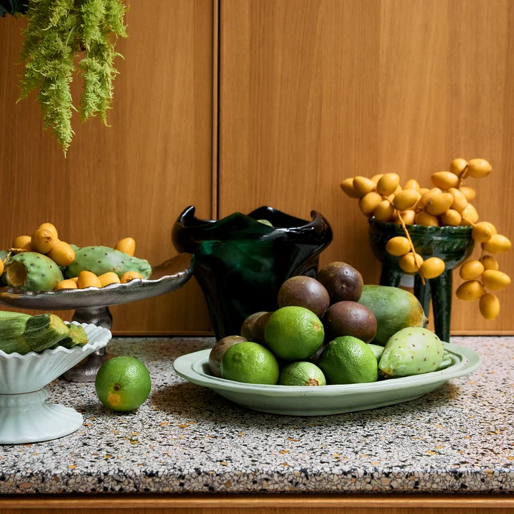 HKliving - Folded Glazen vaas, smaragdgroen