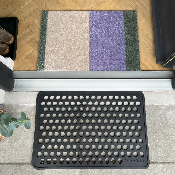 tica copenhagen - Stripes Horizontal Loper, 40 x 60 cm, lila / ivoor / groen