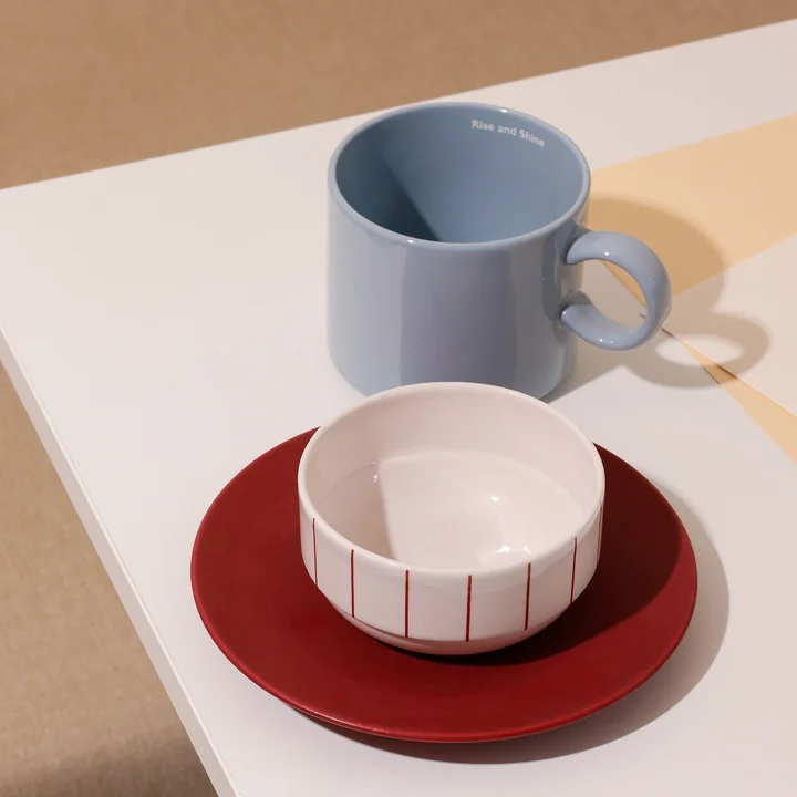 Design Letters - Nordic Jumbo Porseleinen mok, Rise and Shine / blauw