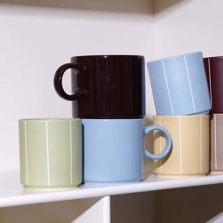 Design Letters - Nordic Jumbo Porseleinen mok, blauw en bruin