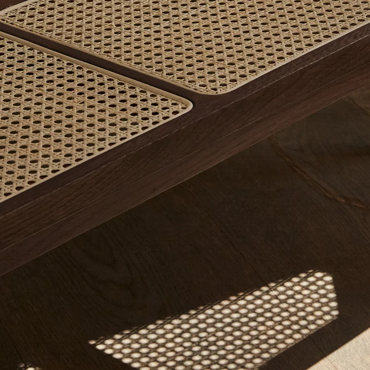 Norr11 - Le Roi Bank met vlechtwerk, donker gerookt essenhout