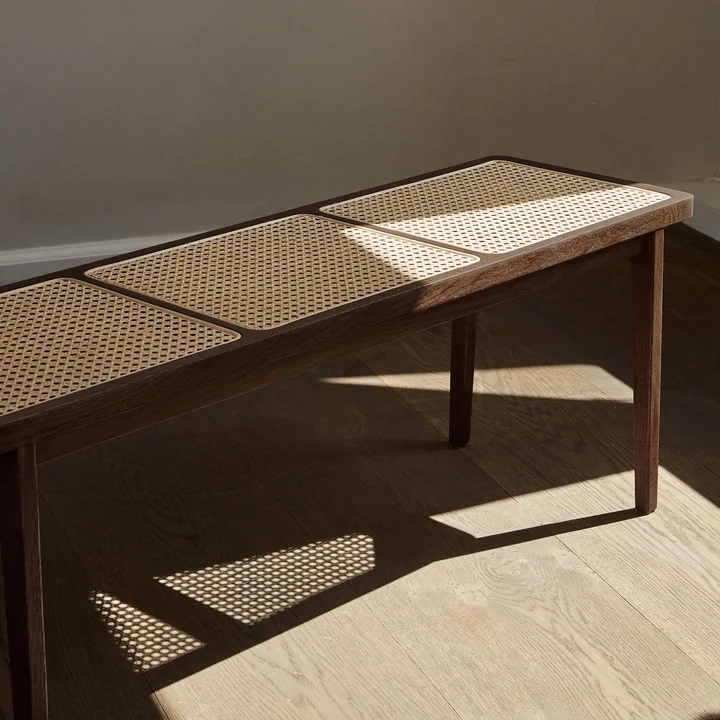 Norr11 - Le Roi Bank met vlechtwerk, donker gerookt essenhout