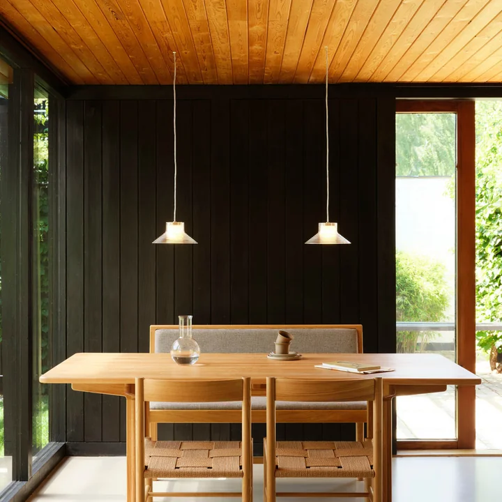 FDB Møbler - Sletterhage Hanglamp, Ø 28 cm, opaalglas / aluminium zilver