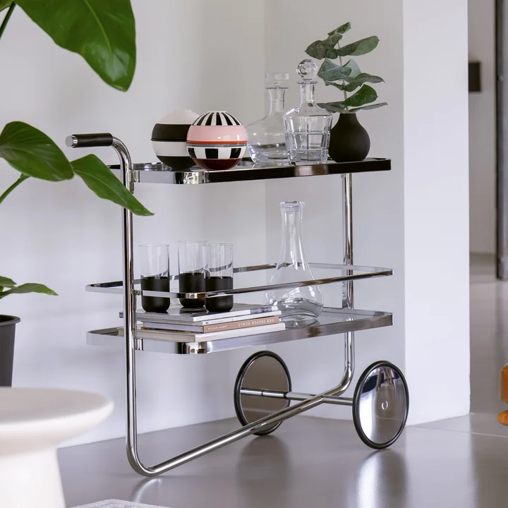 Thonet - S 179 Serveerwagen, chroom / grijs
