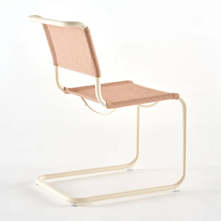 Thonet - S 33 V stoel, parelwit / lotus (stof Rohi Cento)