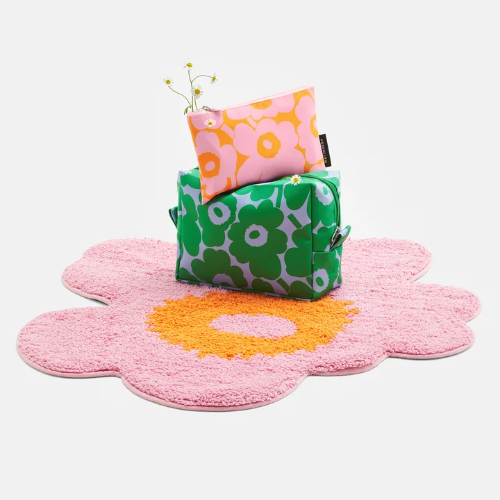 Marimekko - Unikko badmat, 73 x 74 cm, roze/oranje