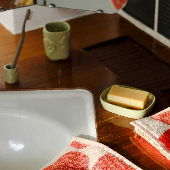 Marimekko - Unikko beker, tandenborstelbeker en zeepbakje, peer