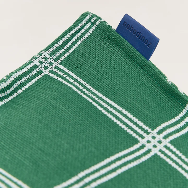 Nobodinoz - Vibes Lange zitzak (voor volwassenen), ruit groen wit