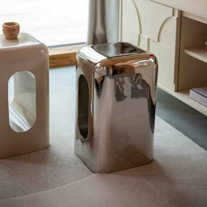 Zuiver - Creek bijzettafel, h 48 cm, chroom