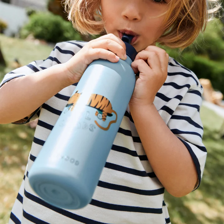 LIEWOOD - Falk waterfles, 500 ml, Tiger, strandblauw