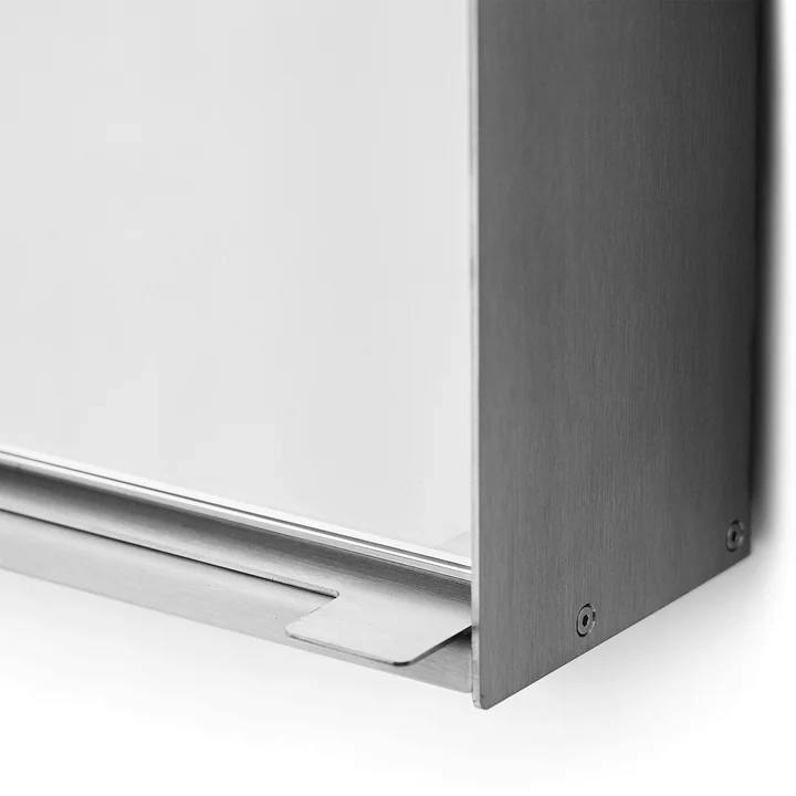 Form & Refine - Tapse spiegelkast, 40 x 40 cm, geborsteld roestvrij staal