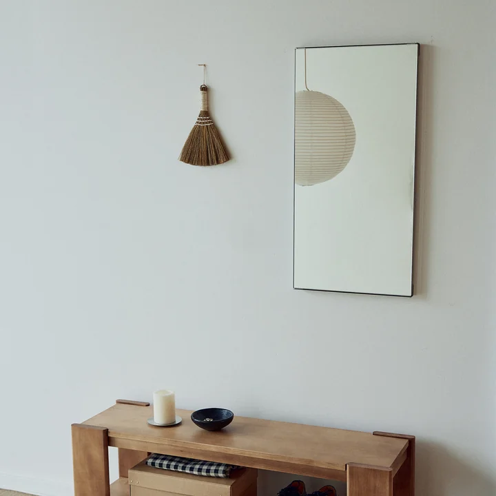 Form & Refine - Tapse wandspiegel, 40 x 80 cm, geborsteld roestvrij staal