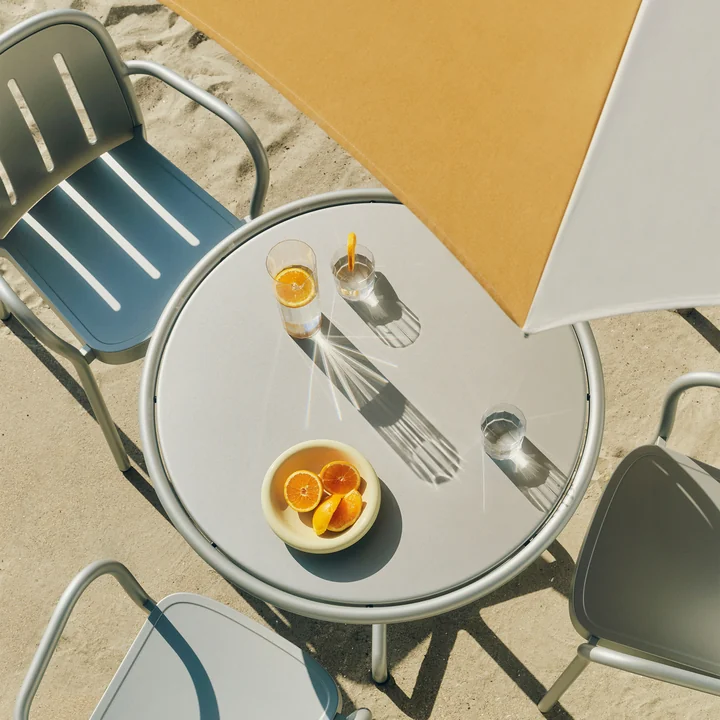 HAY - Deville Fauteuil en tafel, buiten, zilvergrijs