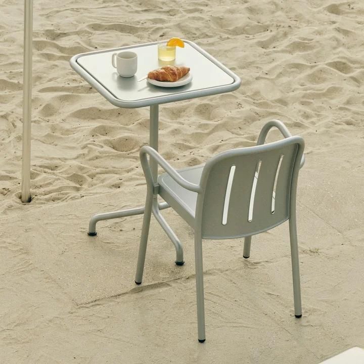 HAY - Deville Fauteuil en tafel, buiten, zilvergrijs