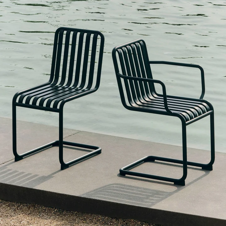 HAY - Palissade sledestoel en fauteuil, antraciet