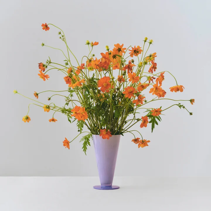 HAY - Conische Vaas S, Ø 9,6 x H 18 cm, lichtblauw en lavendelblauw