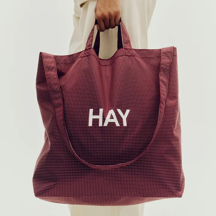 HAY - Grid Crossover Bag M, bordeaux