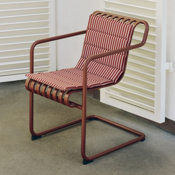 HAY - Terrazza Opvouwbaar zitkussen, dikke strepen, terracotta