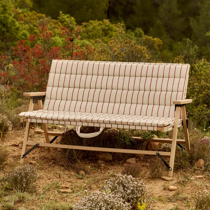 HAY - Outdoor Market Opvouwbare bank, beige met rode strepen