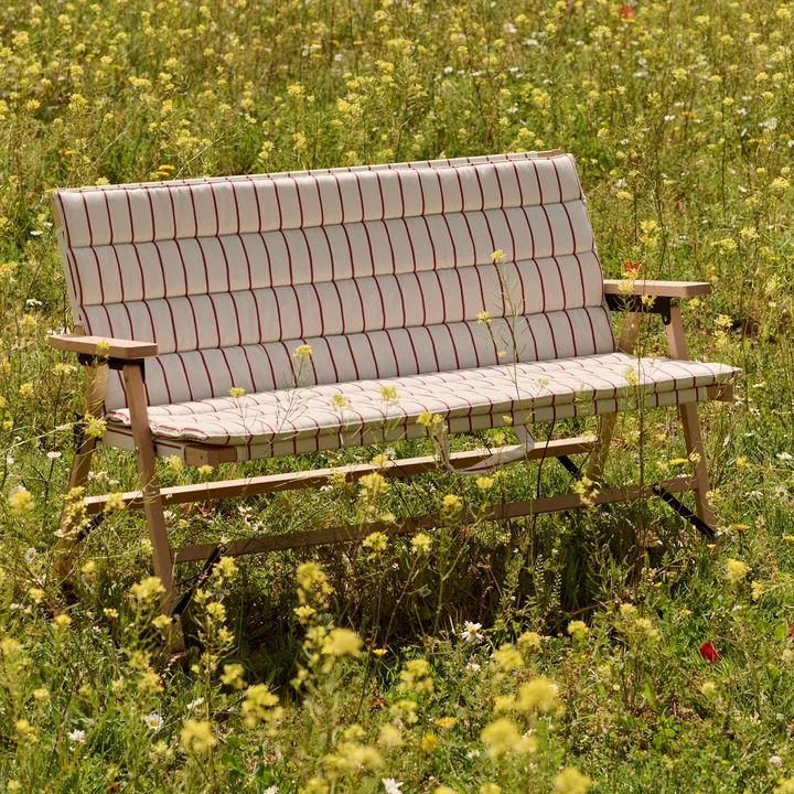 HAY - Outdoor Market Opvouwbare bank, beige met rode strepen