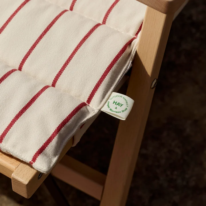 HAY - Outdoor Market Opvouwbare bank, beige met rode strepen