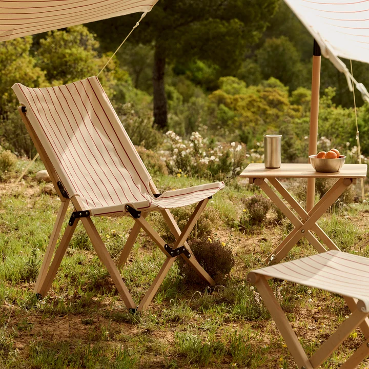 HAY - Outdoor Market Vouwstoel, beige met rode strepen