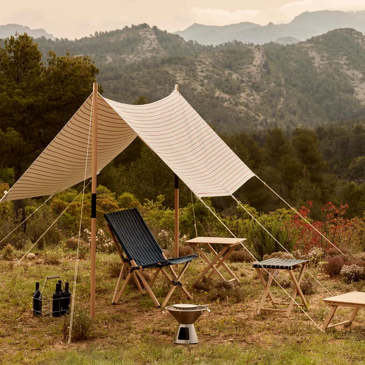HAY - Outdoor Market Zonnescherm, beige met rode strepen