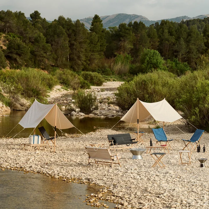 HAY - Outdoor Market Zonnescherm, beige met rode strepen