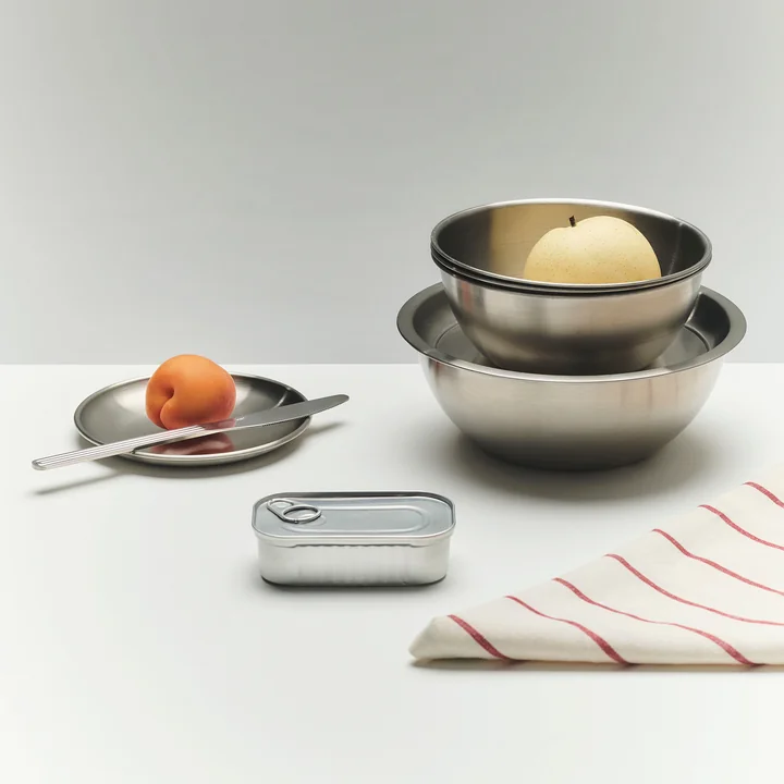 HAY - Outdoor Market Borden, kommen met deksels, roestvrij staal