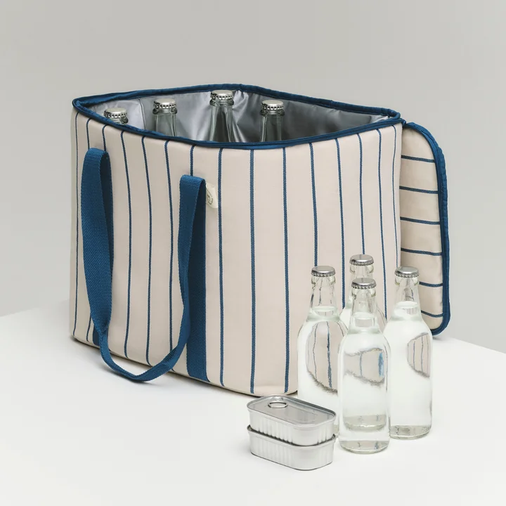 HAY - Outdoor Market Koeltas M, beige met blauwe strepen