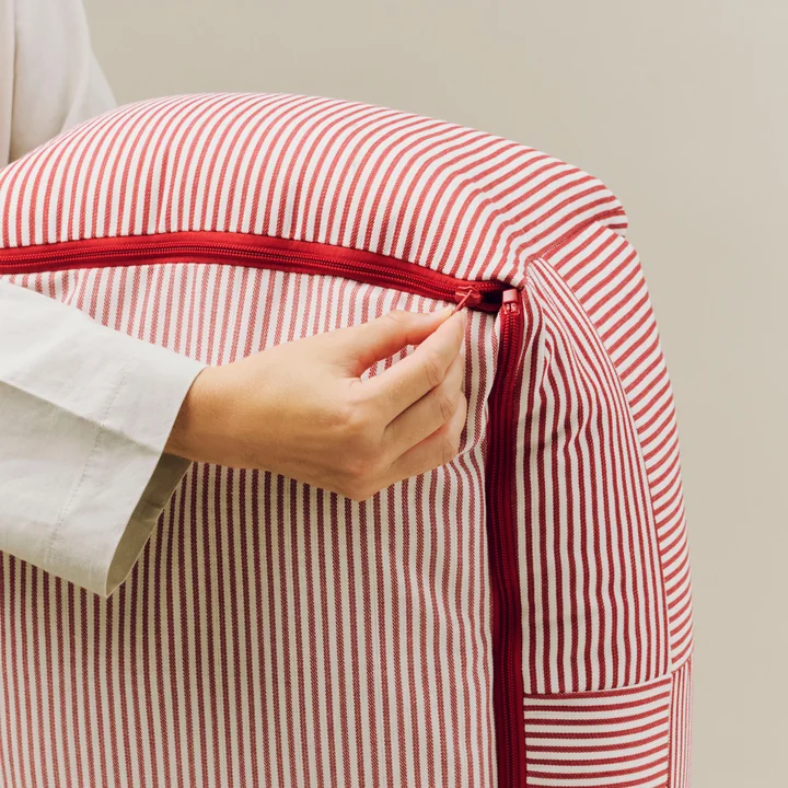 HAY - Hondenbed, Zip, XS, rood/wit gestreept