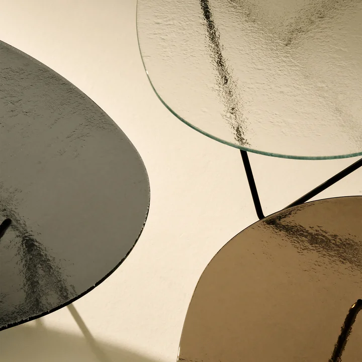 Gubi - Pedrera Salontafel, zwart halfmat / structuurglas