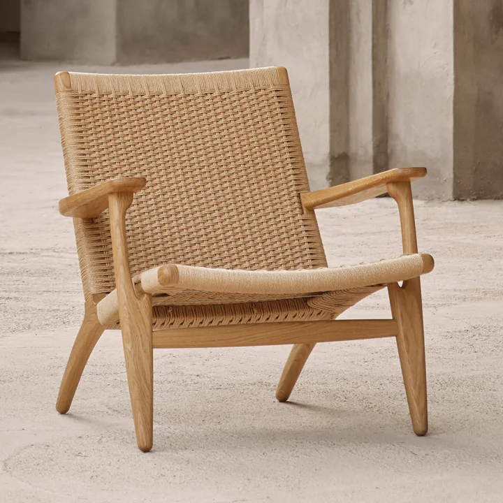 Carl Hansen - CH25 Fauteuil, geolied eiken / vlechtwerk naturel