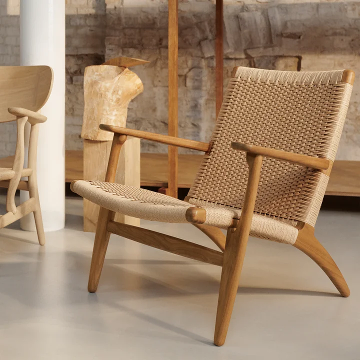 Carl Hansen - CH25 Fauteuil, geolied eiken / vlechtwerk naturel