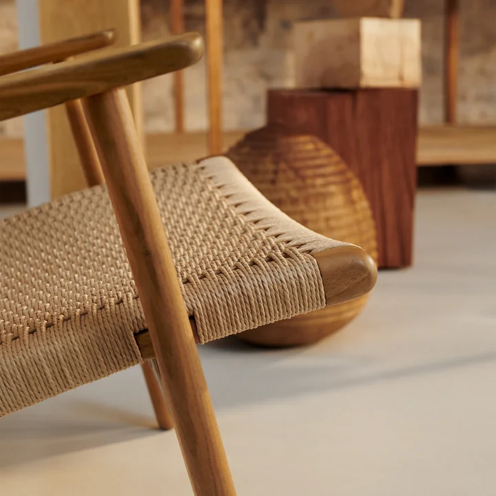 Carl Hansen - CH25 Fauteuil, geolied eiken / vlechtwerk naturel