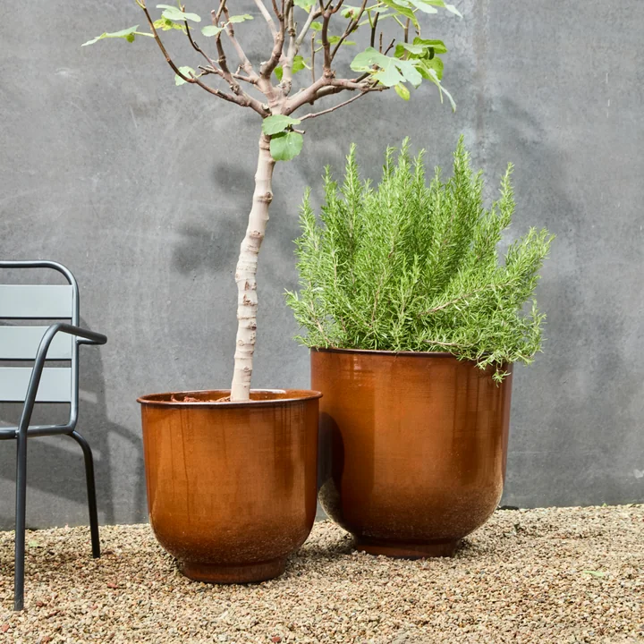 House Doctor - Cove bloempot, bruin (set van 2)