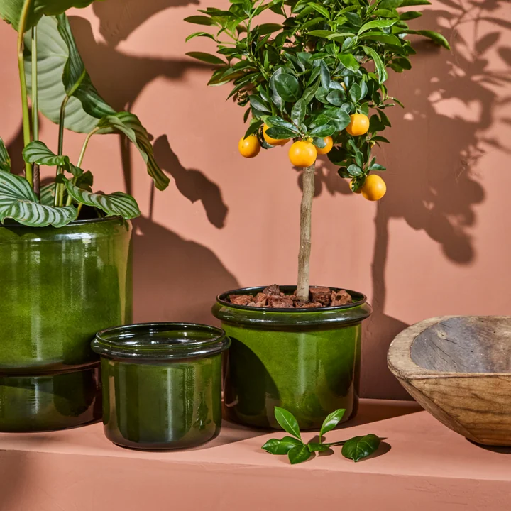 House Doctor - Hoop Bloempot, groen (set van 2)