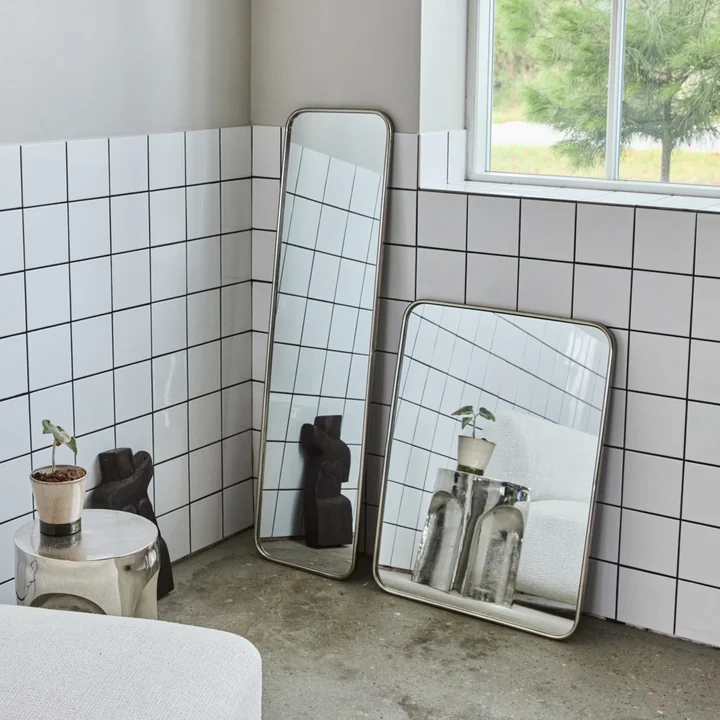 House Doctor - Spiegel wandspiegel, geborsteld zilver