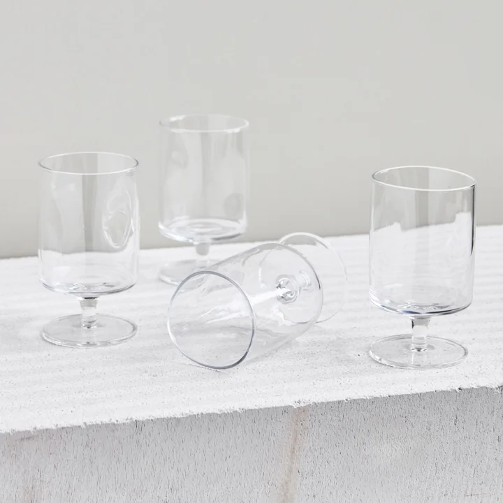 House Doctor - Zandwijnglas, h 13,2 cm, helder (set van 4)