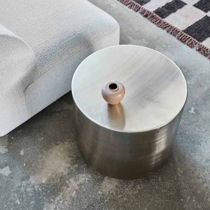 House Doctor - Step Bijzettafel, Ø 50 x H 45,7 cm, geborsteld zilver