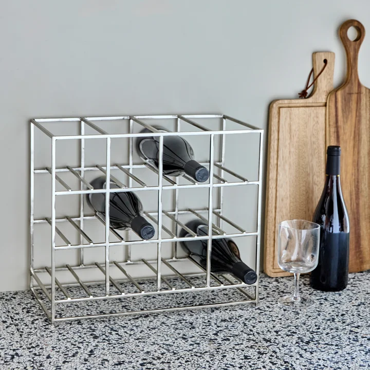 House Doctor - Wijnrek voor 12 flessen, zilver