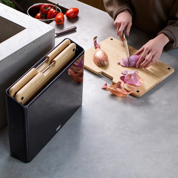 Joseph Joseph - Folio Steel snijplanken, bamboe / zwart (3 stuks)