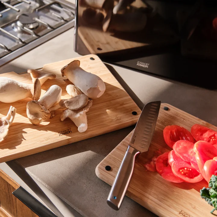 Joseph Joseph - Folio Steel snijplanken, bamboe / zwart (3 stuks)