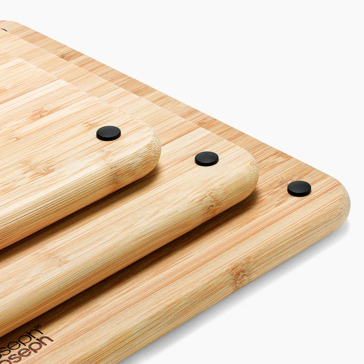 Joseph Joseph - Folio Steel snijplanken, bamboe / zwart (3 stuks)