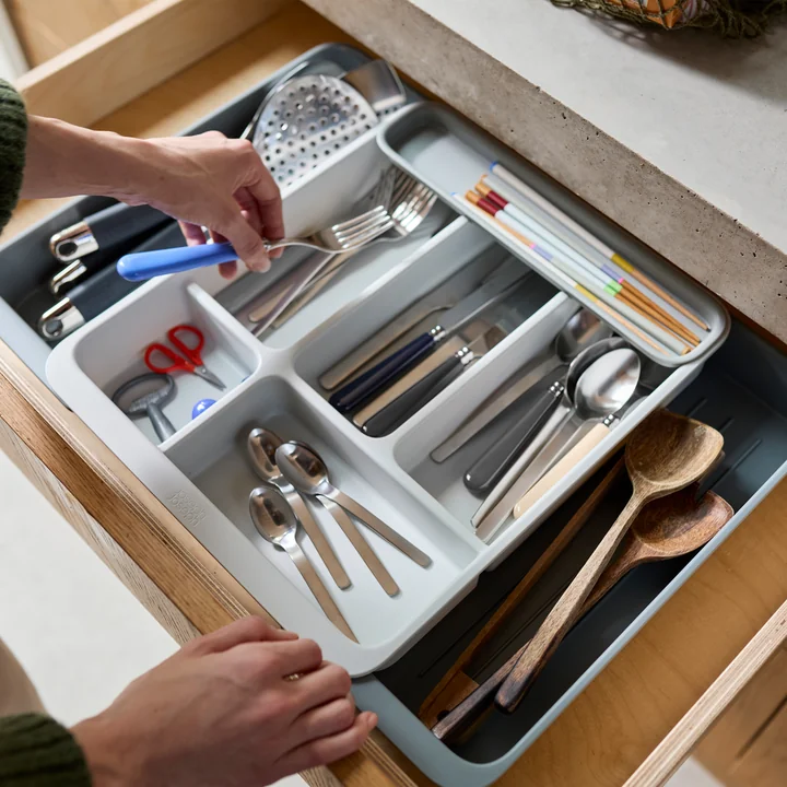 Joseph Joseph - DrawerStore Uitschuifbare organiser (8 vakken), licht steen