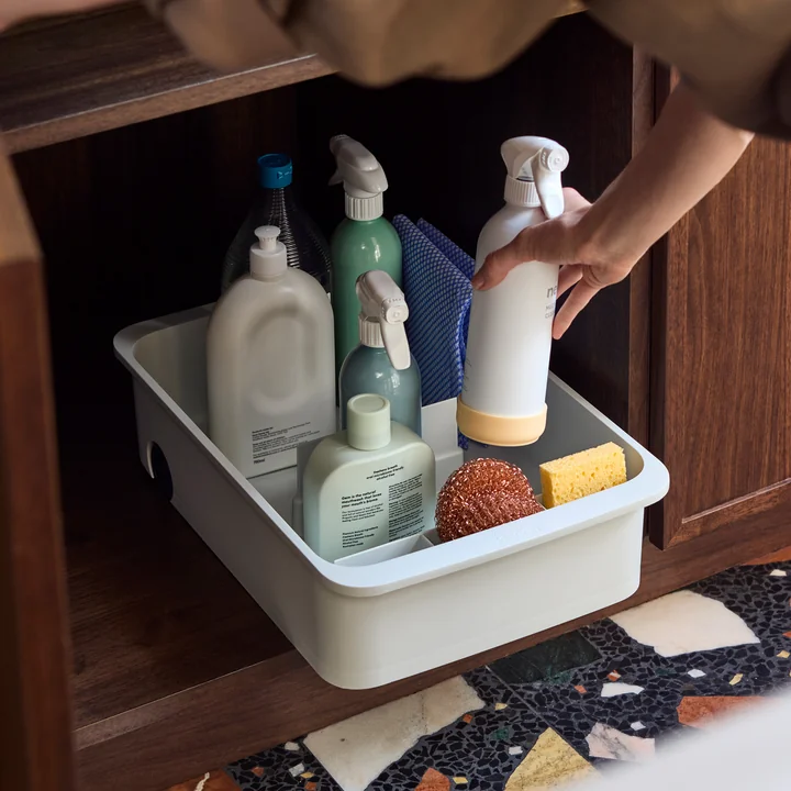 Joseph Joseph - CupboardStore Opslagcontainer met wielen, groot, licht steen