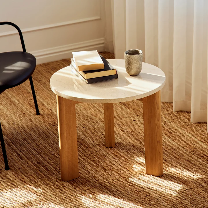 Andersen Furniture - Evoke Salontafel, Ø 55 cm, eiken / marmer